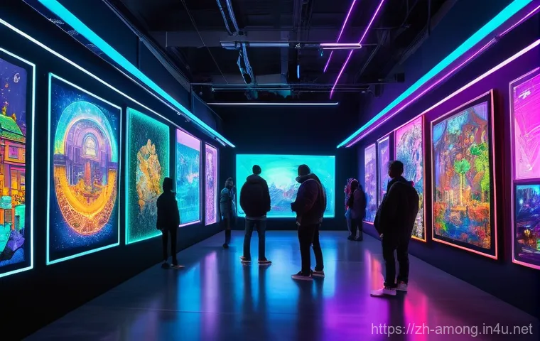 어몽어스 팬덤 커뮤니티 소개 - **Prompt 1: A Vibrant Digital Canvas of Creativity**
    "A visually rich and dynamic digital art ga...