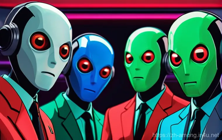 어몽어스 유튜브 콘텐츠 제작법 - **Among Us Custom Roles in Action:**
    A dynamic and action-packed 3D render depicting Among Us ch...