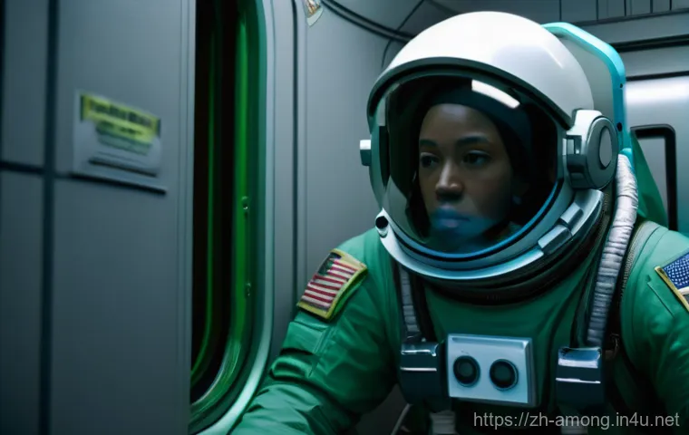 어몽어스 속 대유행 밈 - **Prompt for an Impostor Faking a Task:**
    "A moment of subtle deception aboard the Among Us spac...